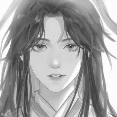 漫画男头黑白古风
