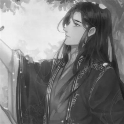 漫画男头黑白古风