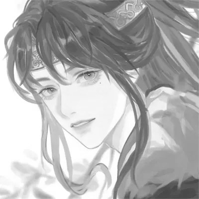 漫画男头黑白古风