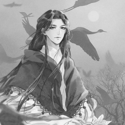 漫画男头黑白古风