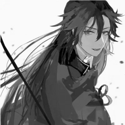 漫画男头黑白古风