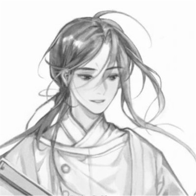 漫画男头黑白古风