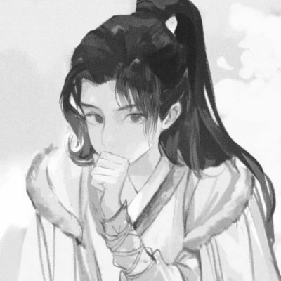 漫画男头黑白古风