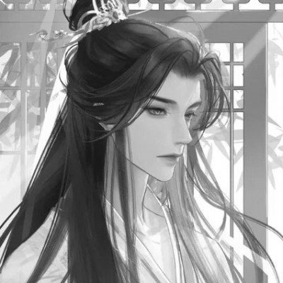 漫画男头黑白古风