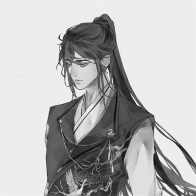 漫画男头黑白古风