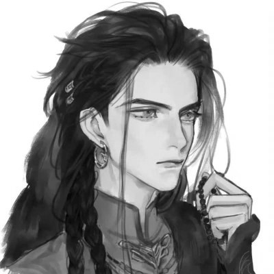 古风小众男头黑白图片