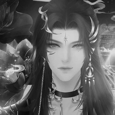 古风小众男头黑白图片