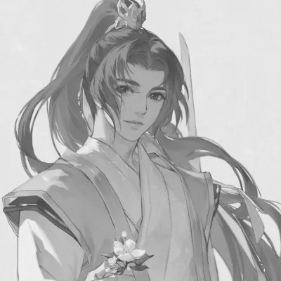 古风小众男头黑白图片