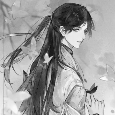 古风小众男头黑白图片