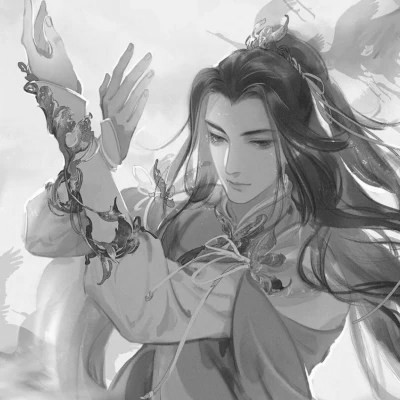 古风小众男头黑白图片