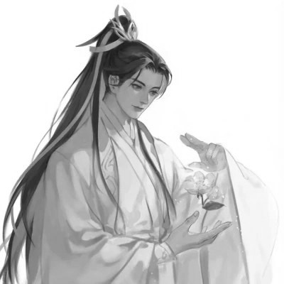 古风小众男头黑白图片