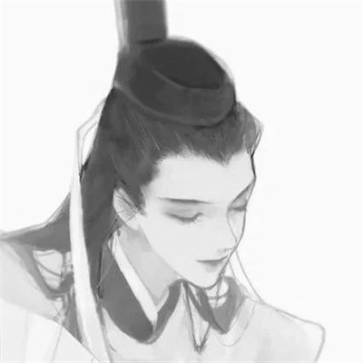 古风小众男头黑白图片