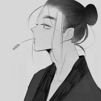 古风小众男头黑白图片