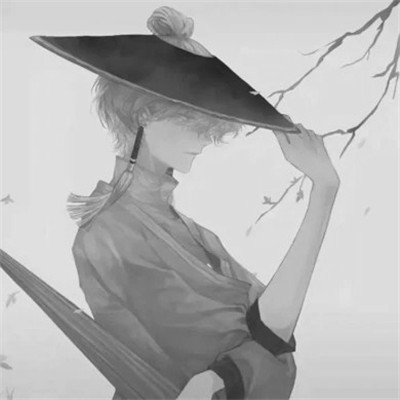 古风小众男头黑白图片