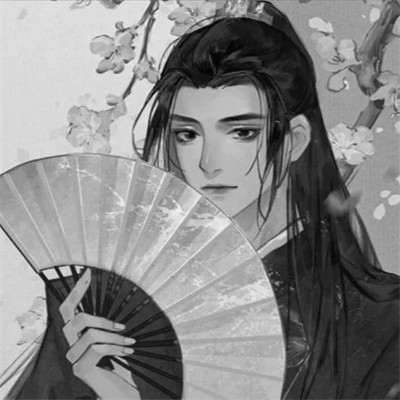 古风小众男头黑白图片