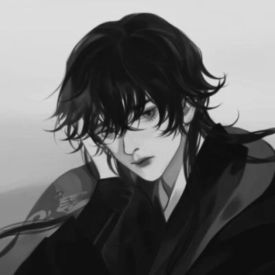 古风小众男头黑白图片