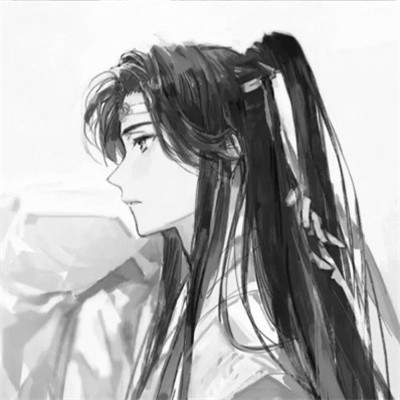 古风男头动漫帅气高清黑白单人