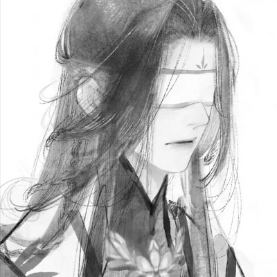 古风男头动漫帅气高清黑白单人