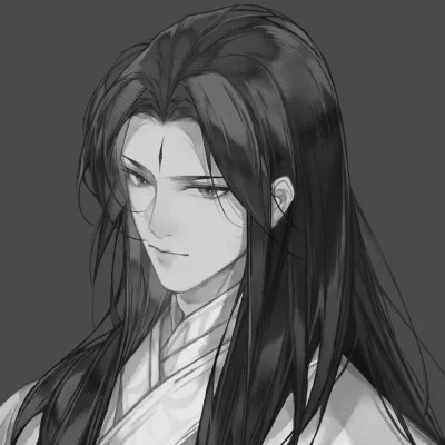 古风男头动漫帅气高清黑白单人