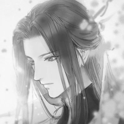 古风男头动漫帅气高清黑白单人