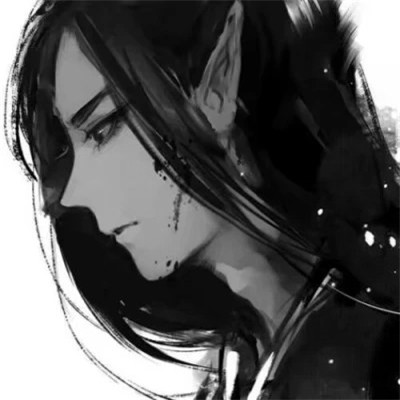 古风男头动漫帅气高清黑白单人