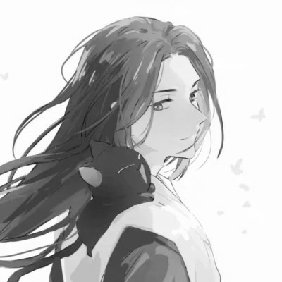 古风男头动漫帅气高清黑白单人