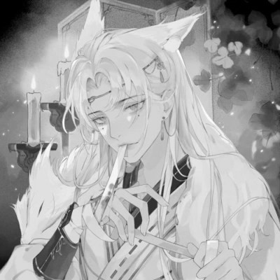 古风男头动漫帅气高清黑白单人