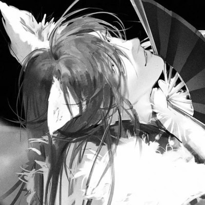 古风男头动漫帅气高清黑白单人