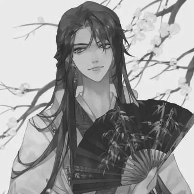 古风男头动漫帅气高清黑白单人