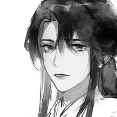 古风男头动漫帅气高清黑白单人