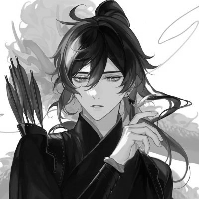 漫画男生头像古风黑白