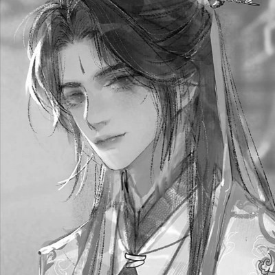 漫画男生头像古风黑白