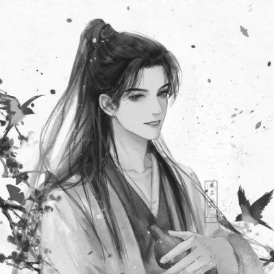 漫画男生头像古风黑白