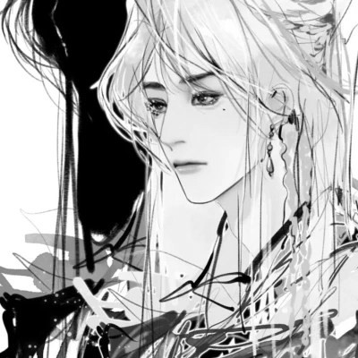 漫画男生头像古风黑白