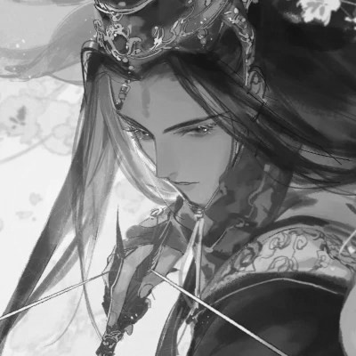 漫画男生头像古风黑白