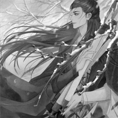 漫画男生头像古风黑白