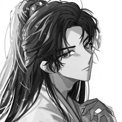 漫画男生头像古风黑白