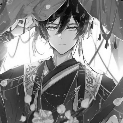 漫画男生头像古风黑白