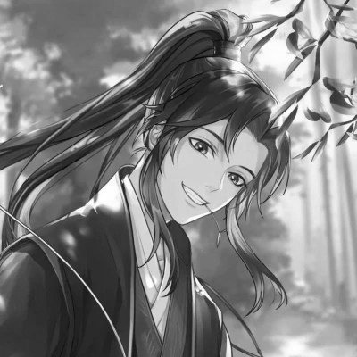 漫画男生头像古风黑白
