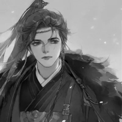 漫画男生头像古风黑白