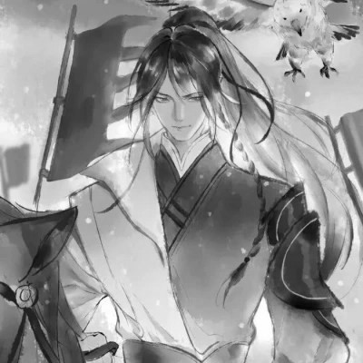漫画男生头像古风黑白