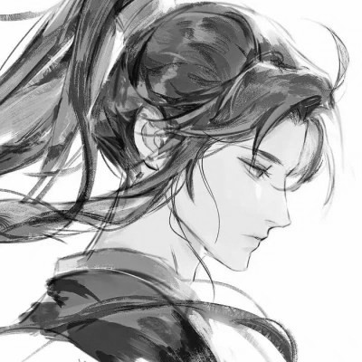 漫画男生头像古风黑白