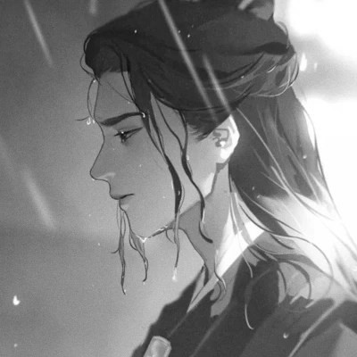 漫画男生头像古风黑白