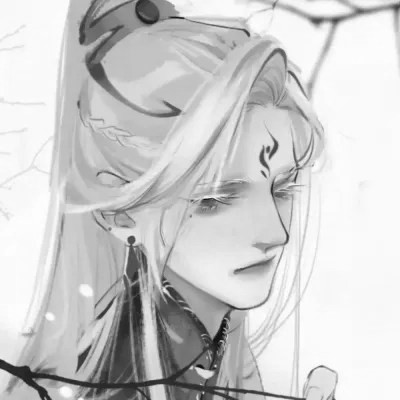 漫画男生头像古风黑白