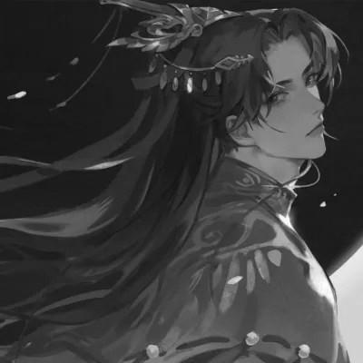 漫画男生头像古风黑白