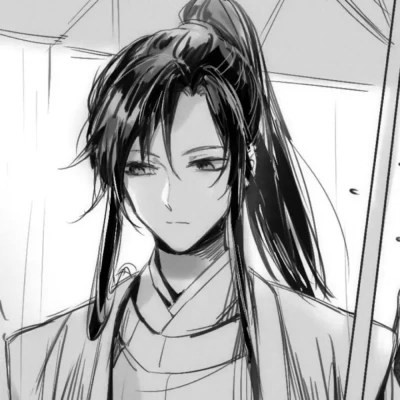 漫画男生头像古风黑白
