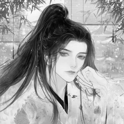 男生头像帅气古风黑白