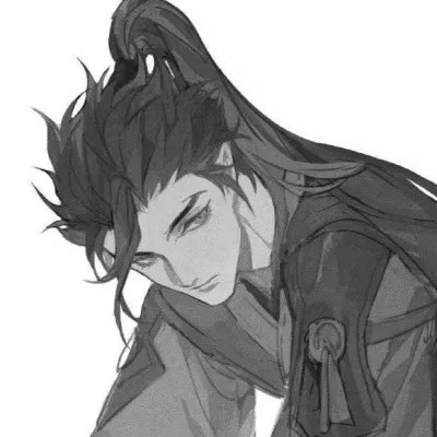 头像古风卡通男生黑白漫画