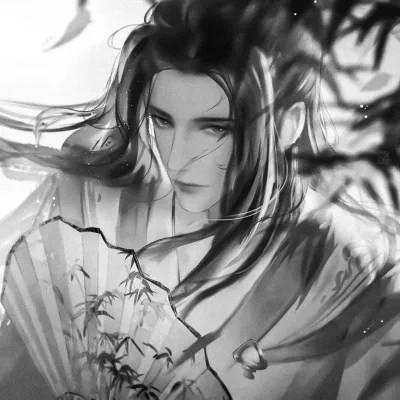 头像古风卡通男生黑白漫画