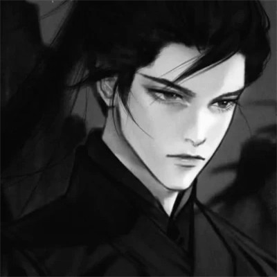 二次元头像男生古风黑白